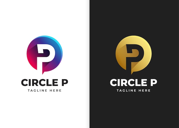 Letter P logo vector illustration with circle shape design