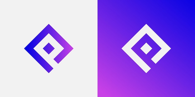 letter P logo with gradient colors p vector