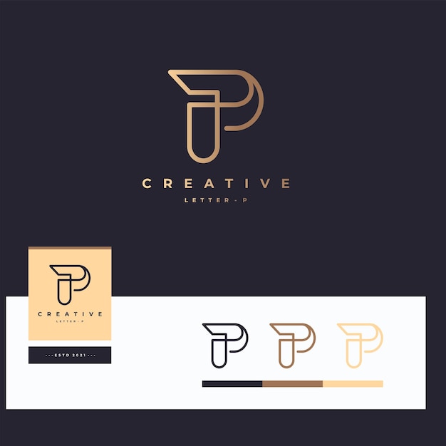 Vector letter p logotype designs