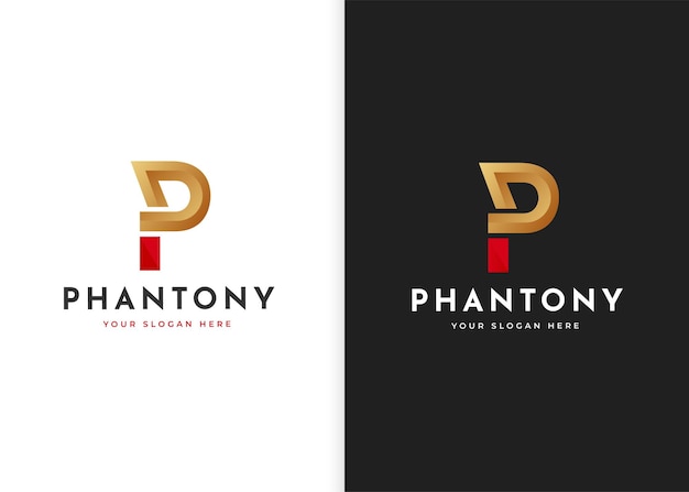 Letter P luxe logo ontwerpsjabloon. vectorillustraties