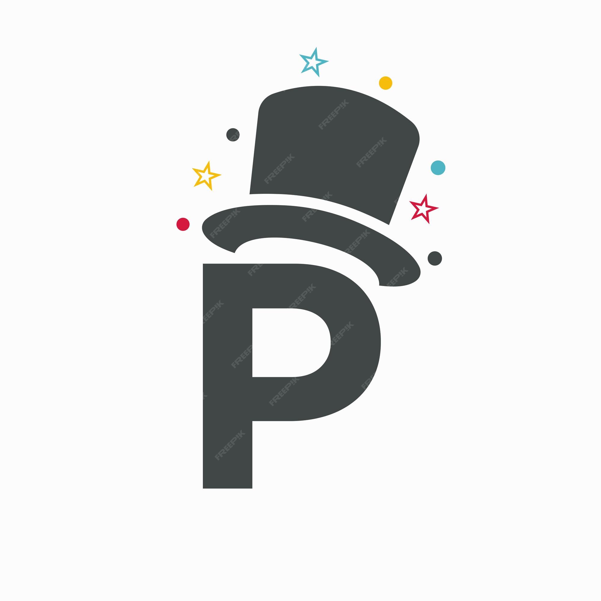 Premium Vector  Letter p magic hat logo design magician symbol vector  template