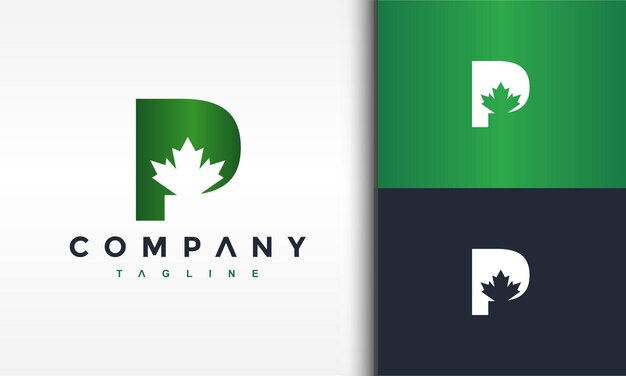 Vector letter p maple logo