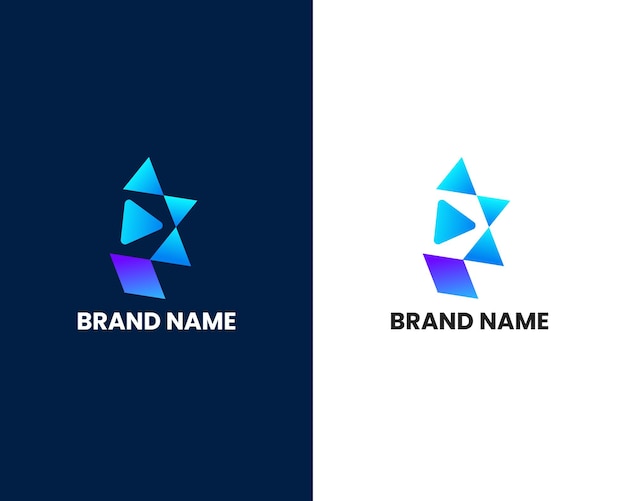 letter p met ontwerpsjabloon voor modern logo