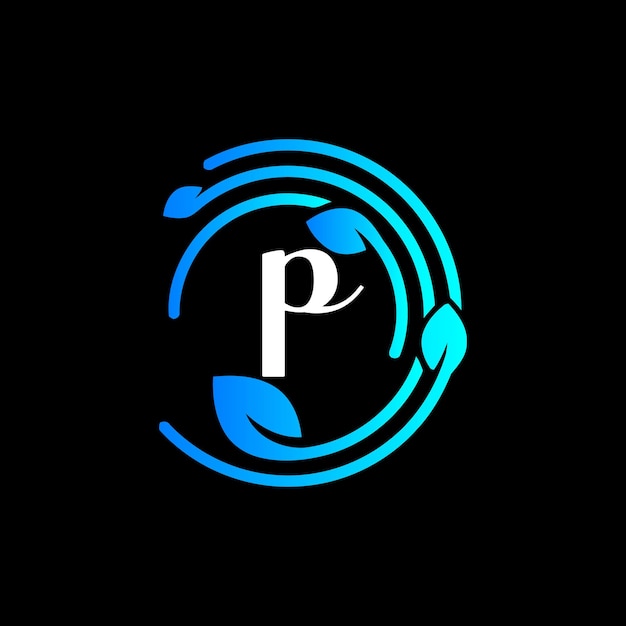 Letter p monogram ontwerpelementen sierlijke sjabloon schoonheid industrie mode logo cosmetica bedrijf