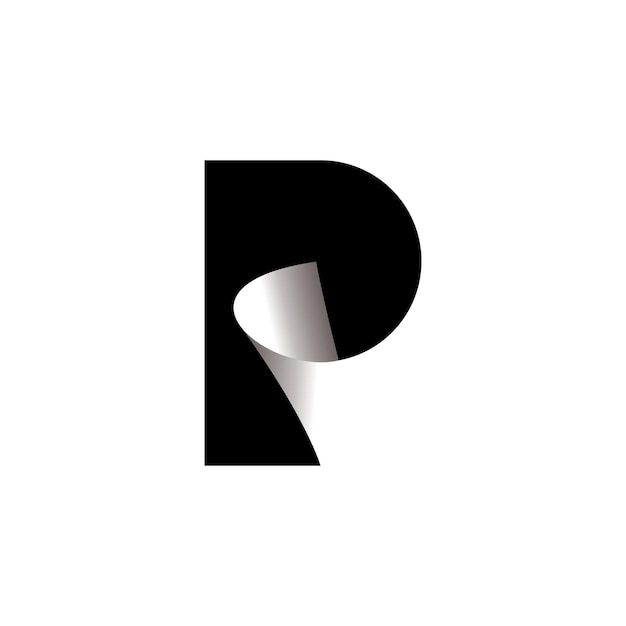 Letter P Paper Logo Template Design