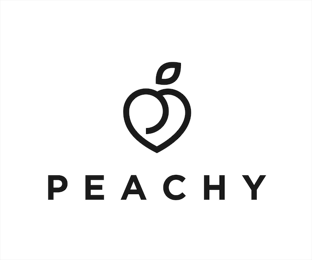 letter p peach logo design vector illustration