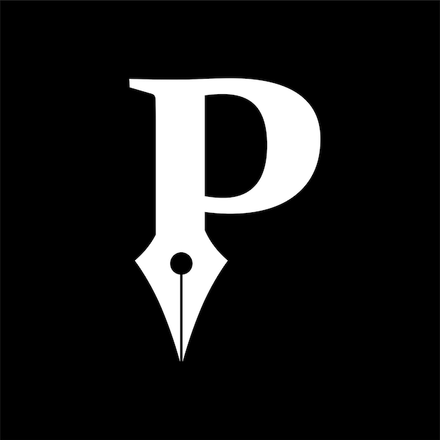 Letter P Pen Logo ontwerpsjabloon inspiratie vectorillustratie