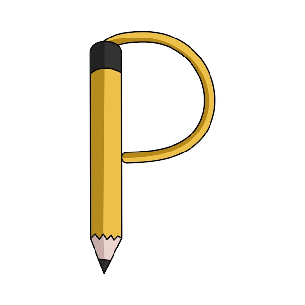 Letter p for pencil