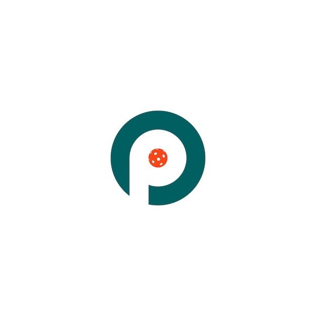 Letter P Pickleball logo design