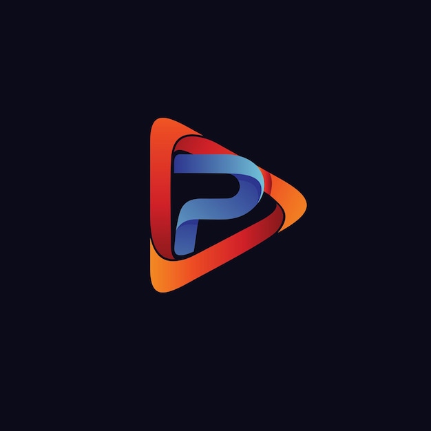 Letter p play-logo