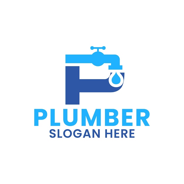 Letter P Plumber Logo Design