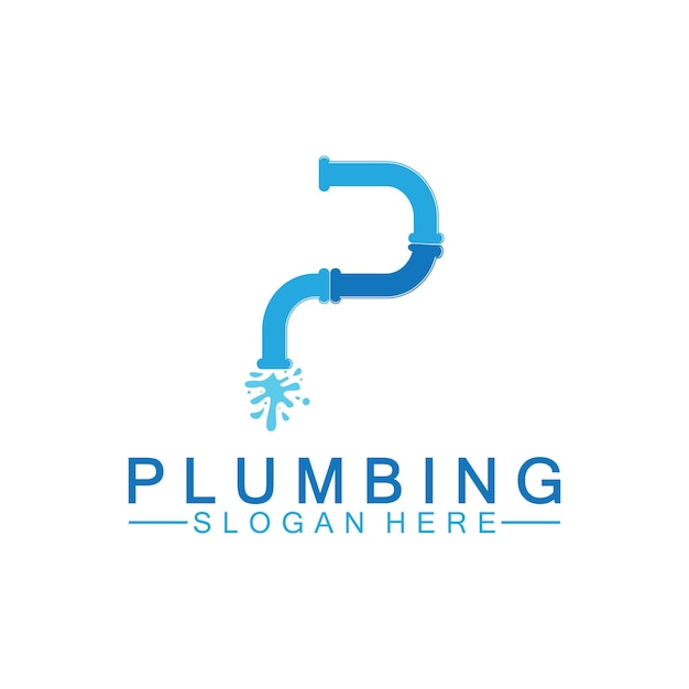 Vector letter p plumbing logo icon design vector