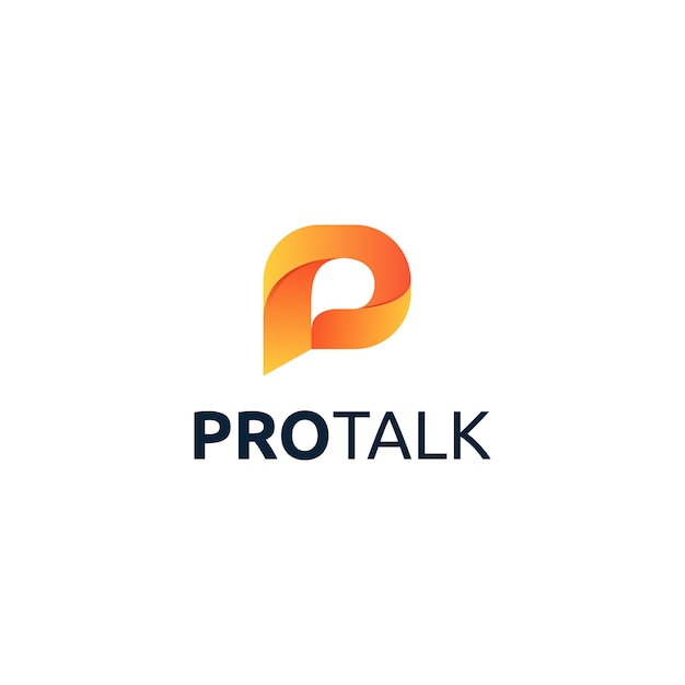 Letter P Pro Talk-logoontwerp