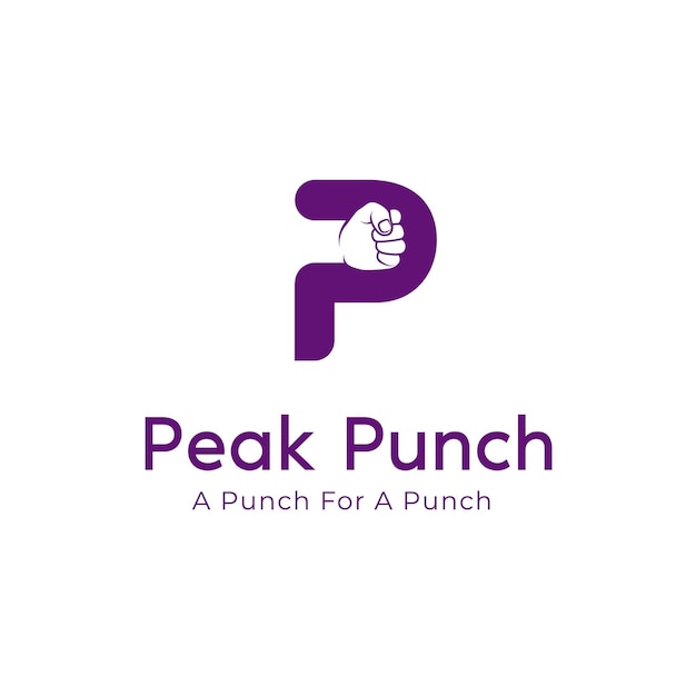 Lettera p punch logo design per la tua azienda