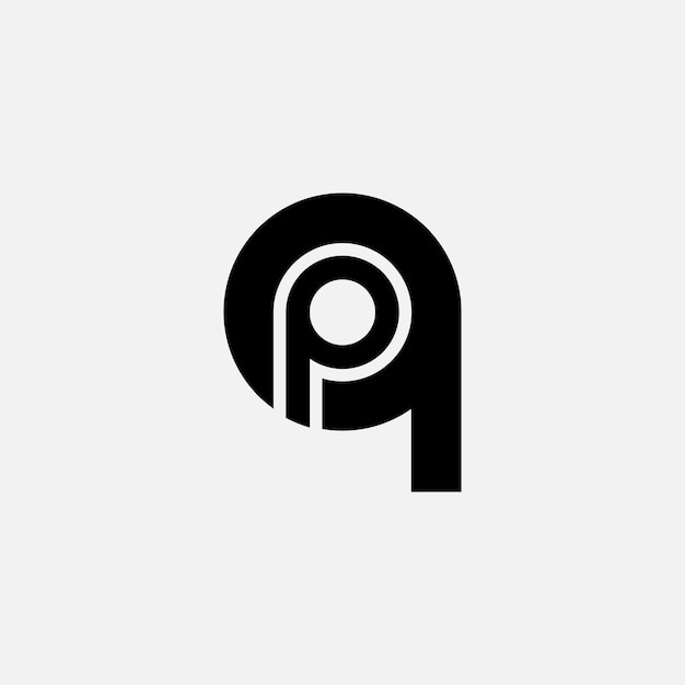 Letter p q creative logo design