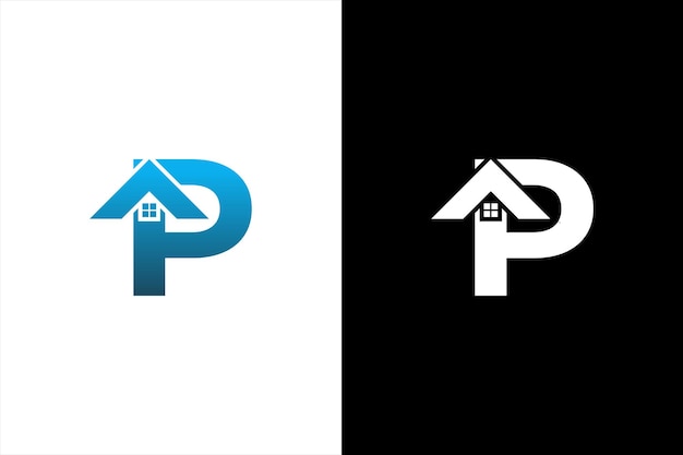 Letter P Real Estate Logo Design Element Letter P Stock Vector Illustration Template