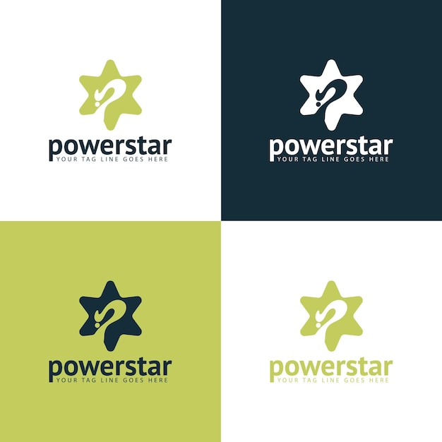 Vector letter p star logo design