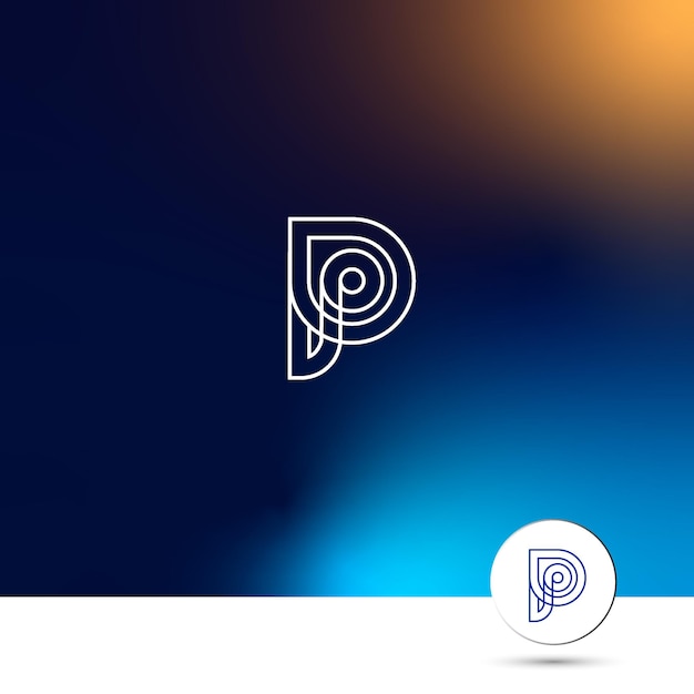 Letter P stoke logo ontwerpconcept, achtergrond met kleurovergang