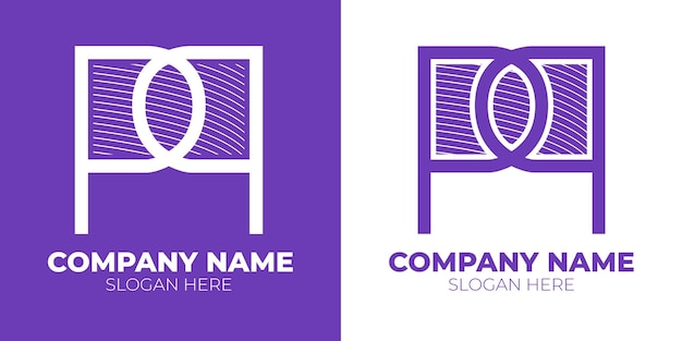 Letter p style logo design concept