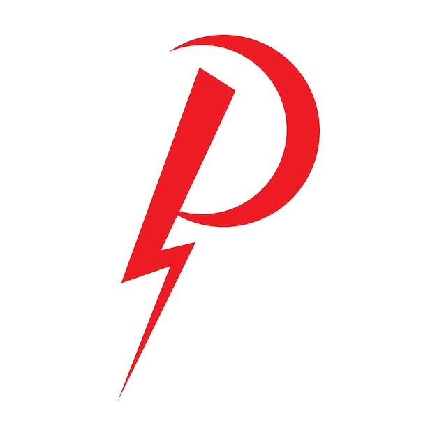 Letter P thunder power logo vector illustration design