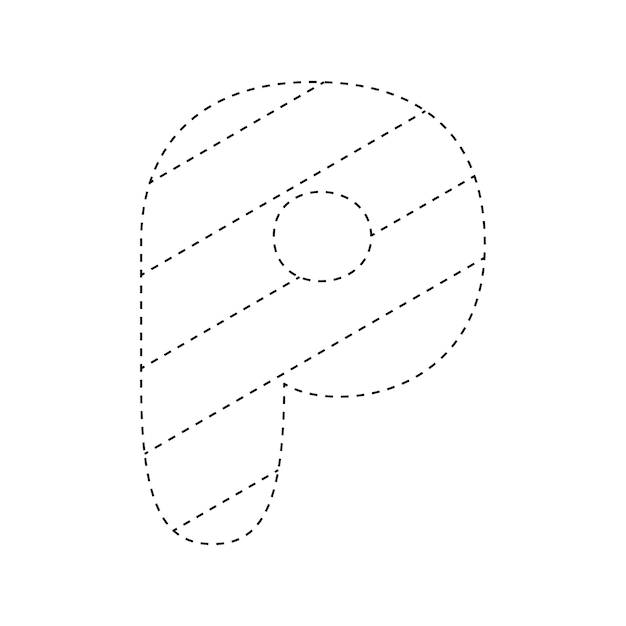 Letter P tracing worksheet for kids