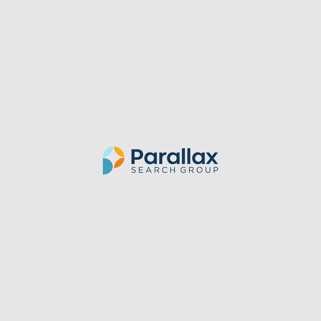 Letter p voor parallax-logosjabloon