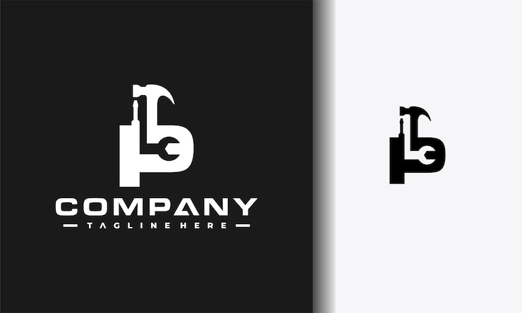 Vector letter p werkplaatsuitrusting logo