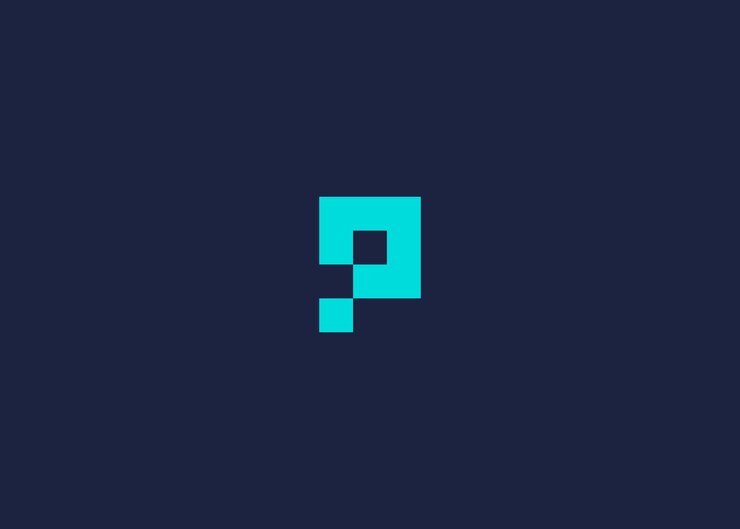 Vector letter p with pixel logo icon design vector design template inspiration
