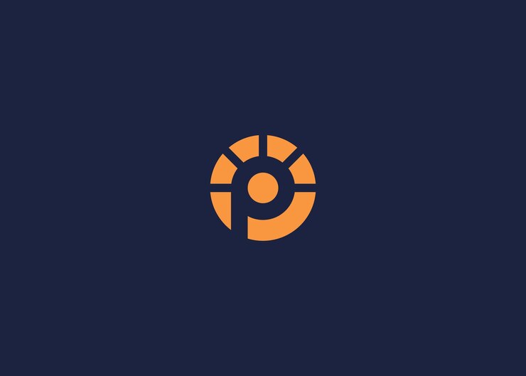 Vector letter p with sun rays logo icon design vector design template inspiration