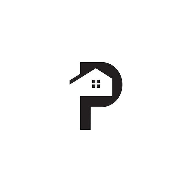 Letter P woningbouw architectuur Vector logo icoon