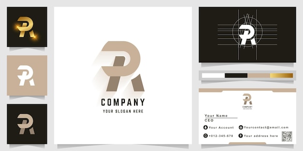 Vector letter pa or pr monogram logo with business card design