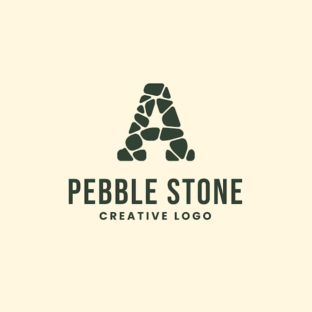 Буква Pebble Stone органический и роскошный дизайн логотипа