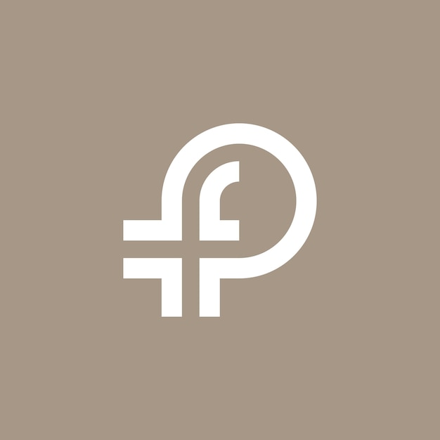 Vector letter pf or fp initial logo