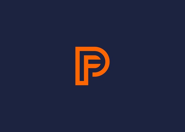 буква pf дизайн значка логотипа векторный дизайн шаблон вдохновение