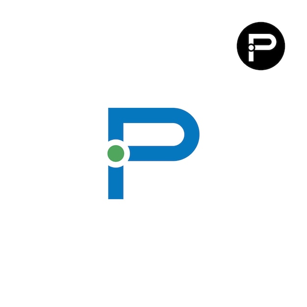 Letter Pi iP Monogram Logoontwerp