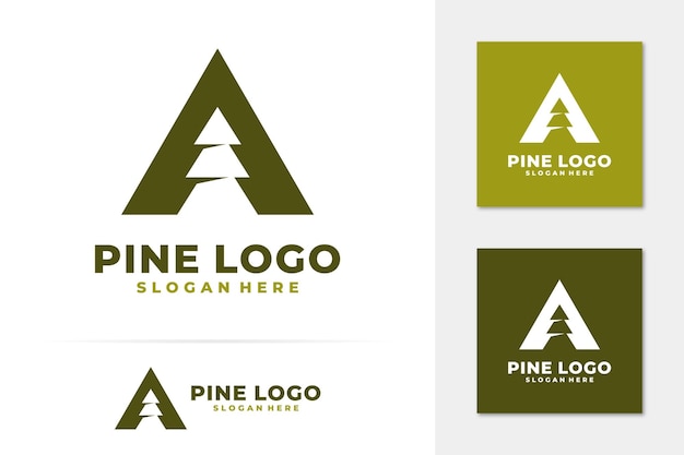 Lettera a pino logo vector