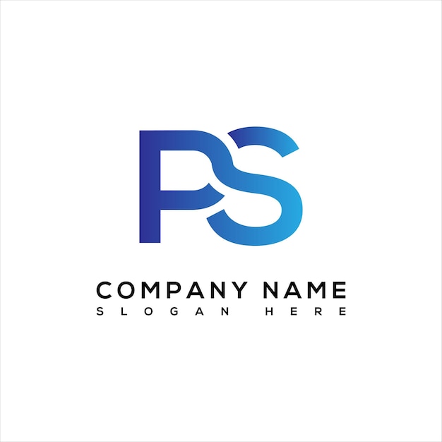 letter PS word mark logo design icon.