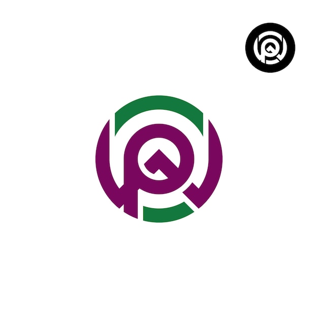 Vettore lettera pw wp circle bold logo design