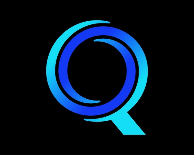 Letter Q abstracte cirkel circulaire spiraal Swirl Twist Twirl lus Motion kleurrijke Vector Logo ontwerp