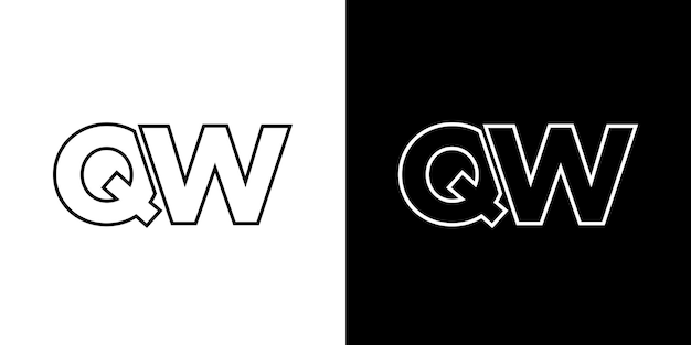 Vector letter q and w qw logo design template minimal monogram initial based logotype