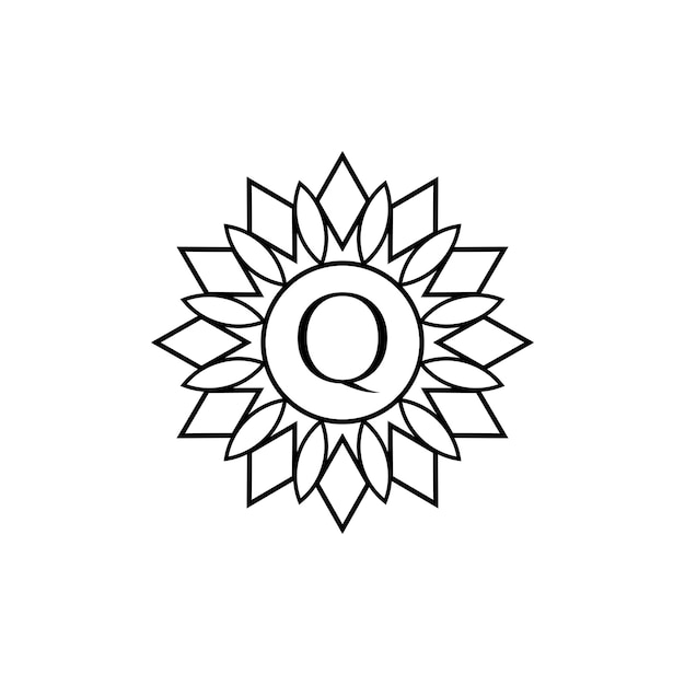 Буква Q Черно-белый дизайн