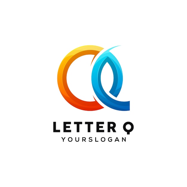 Letter q colorful logo design template