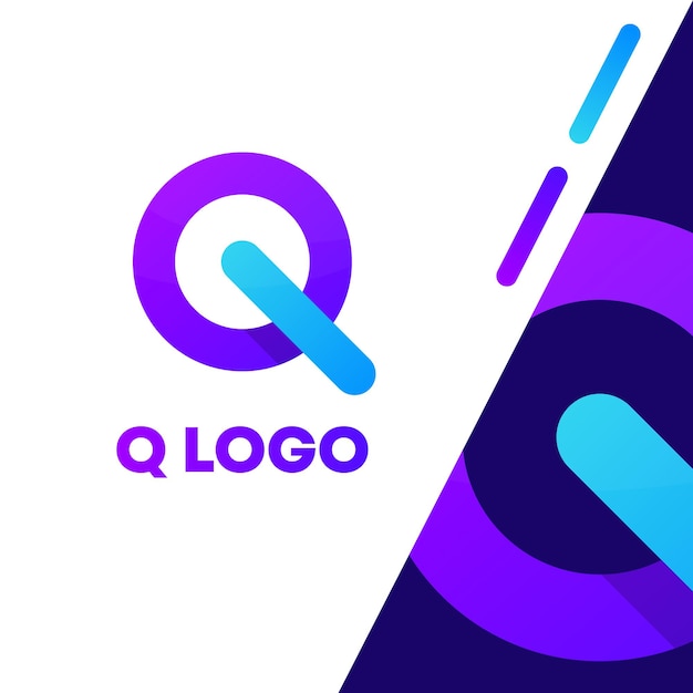 Letter Q-gradiënt modern logo-ontwerp