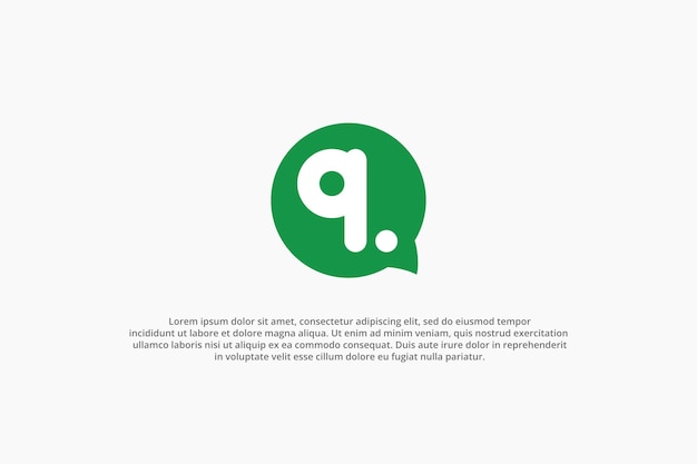 Letter q and green chat icon logo