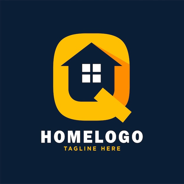 Letter Q House Logo Design Template Inspiration, Vector Illustration.