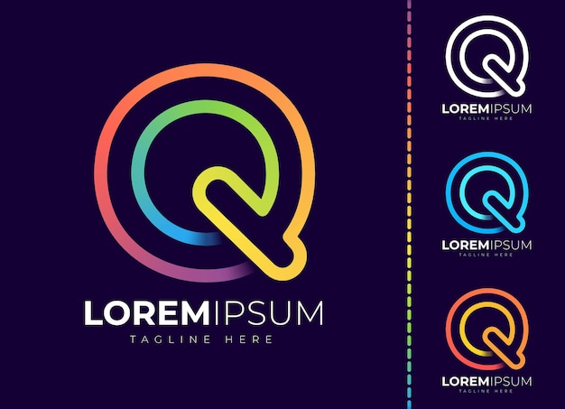 Letter q logo kleurrijk verloopontwerp