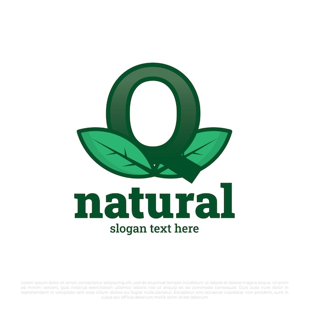 Letter Q-logo met bladeren icon vector set geïsoleerd op witte achtergrond Luxe natuur verlaat logo