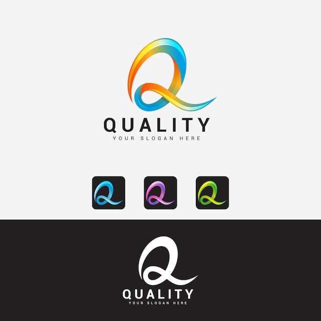 Vector letter q logo vector ontwerpsjabloon