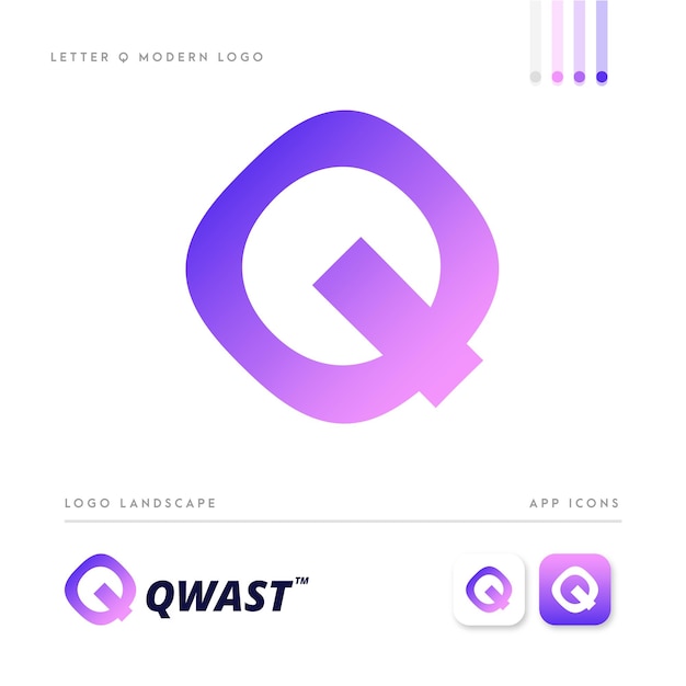 Letter q logo with colorful style