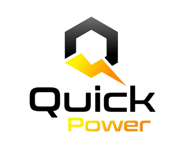 Letter Q monogram lichtkracht elektrisch logo-ontwerp